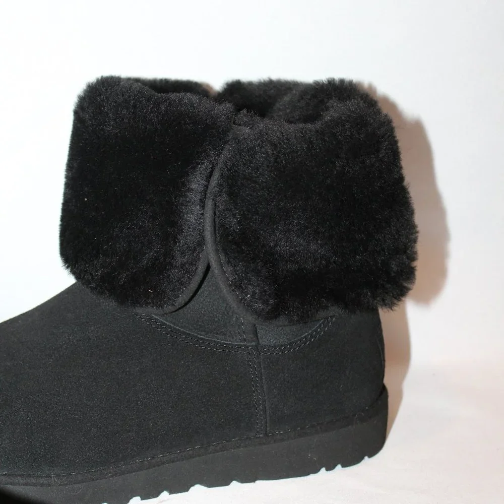 NEW UGG WOMEN'S‎ MICHELE TALL BLACK SUEDE SHEARLING LINED BOOTS